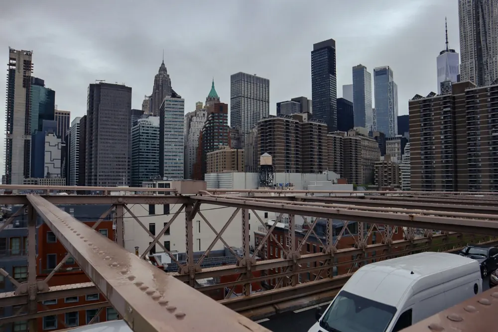 Manhattan skyline from the Brooklyn Bridge